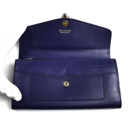BVLGARI ブルガリ セルペンティ ロングウォレット 長財布 ブルー 281296 レディース【中古】【美品】
