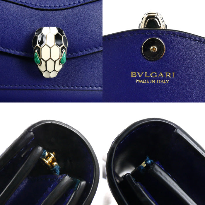 BVLGARI ブルガリ セルペンティ ロングウォレット 長財布 ブルー 281296 レディース【中古】【美品】