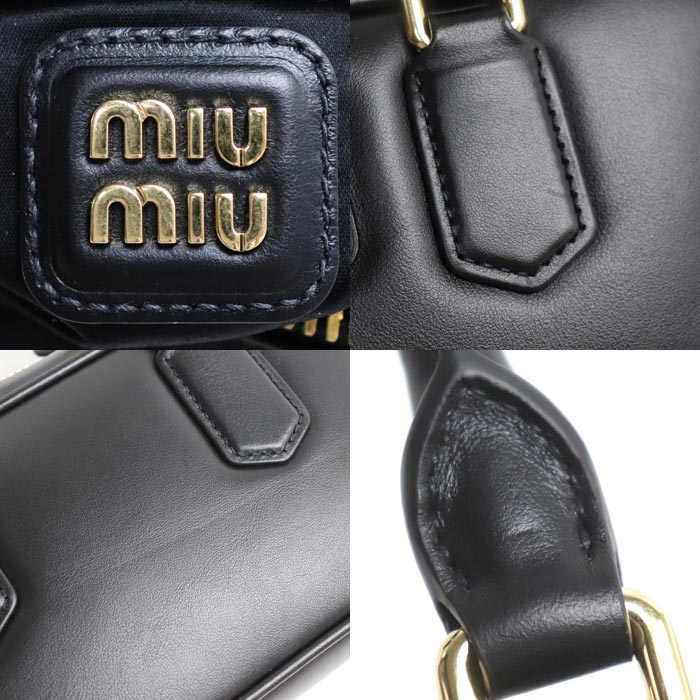 MIUMIU ミュウミュウ アルカディ 2Wayショルダーバッグ ブラック 5BB142 ACR3 F0002 IC レディース【中古】【美品】