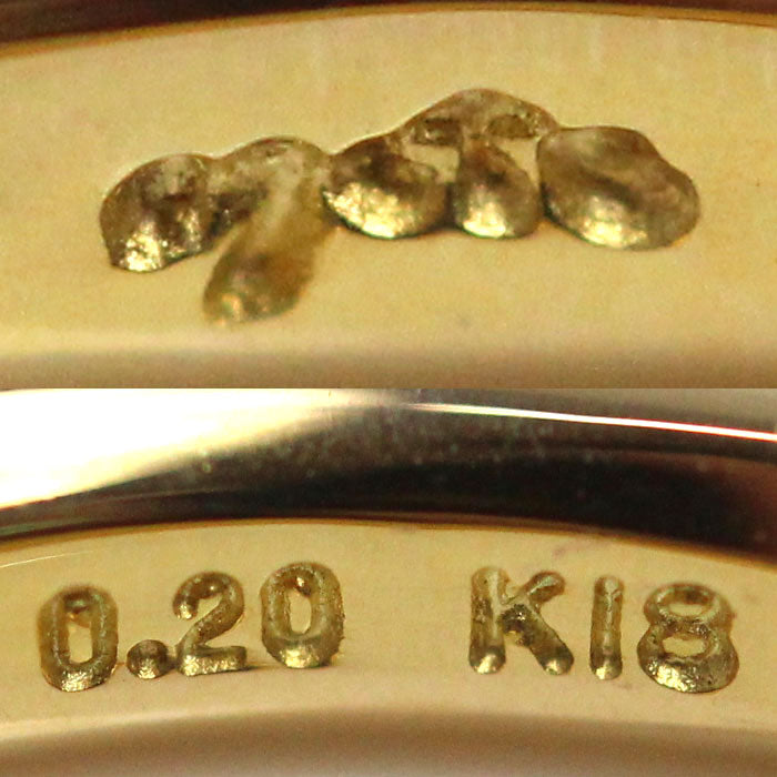 agete アガット K18YG イエローゴールド ダイヤモンド リング・指輪 ダイヤモンド0.20ct 11号 3.2g レディース【中古】