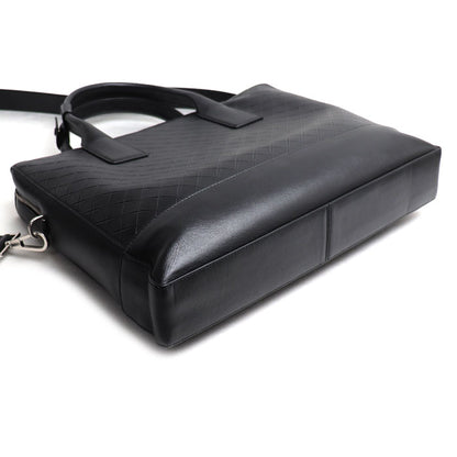 BOTTEGAVENETA ボッテガヴェネタ エンボス ビジネスバッグ ブラック 618609 VCRE2 8803 ブリーフケース メンズ【中古】