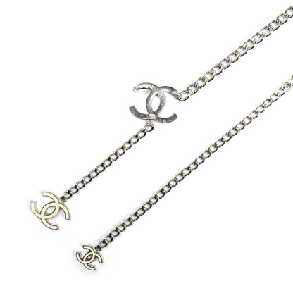 CHANEL シャネル ココマーク チェーン ベルト シルバー/ホワイト レディース 05V【中古】【美品】