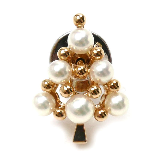 MIKIMOTO ミキモト K18PG ピンクゴールド 生誕150周年記念 クリスマス 2008 ペンダントトップ兼用ピンブローチ パール約3.6～4.3mm 2.9g レディース【中古】