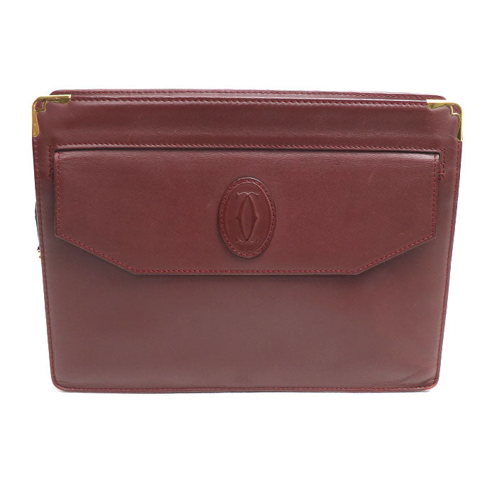 CARTIER カルティエ マストライン セカンドバッグ ボルドー メンズ【中古】