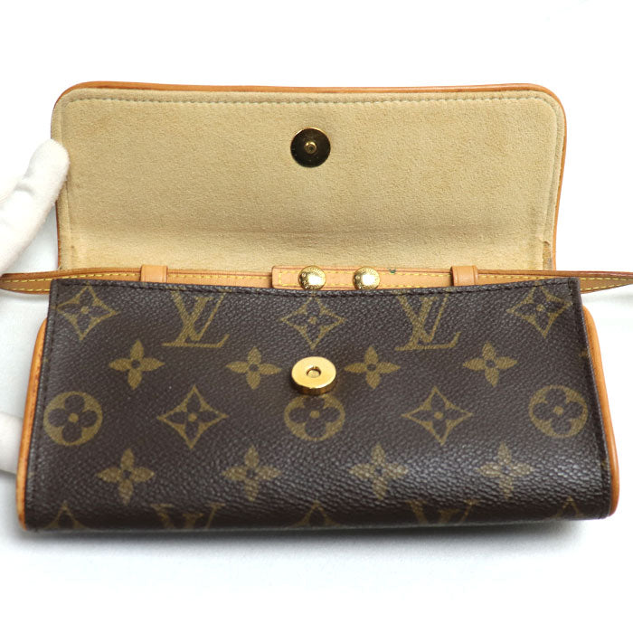 LOUIS VUITTON ルイ・ヴィトン ポシェットツインPM ポーチ モノグラム ブラウン M51854 CA0031 レディース【中古】