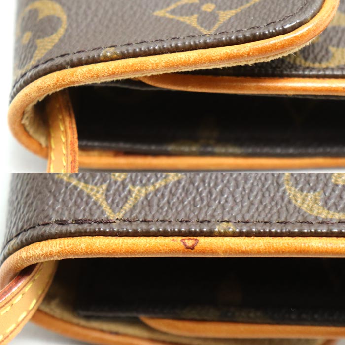 LOUIS VUITTON ルイ・ヴィトン ポシェットツインPM ポーチ モノグラム ブラウン M51854 CA0031 レディース【中古】