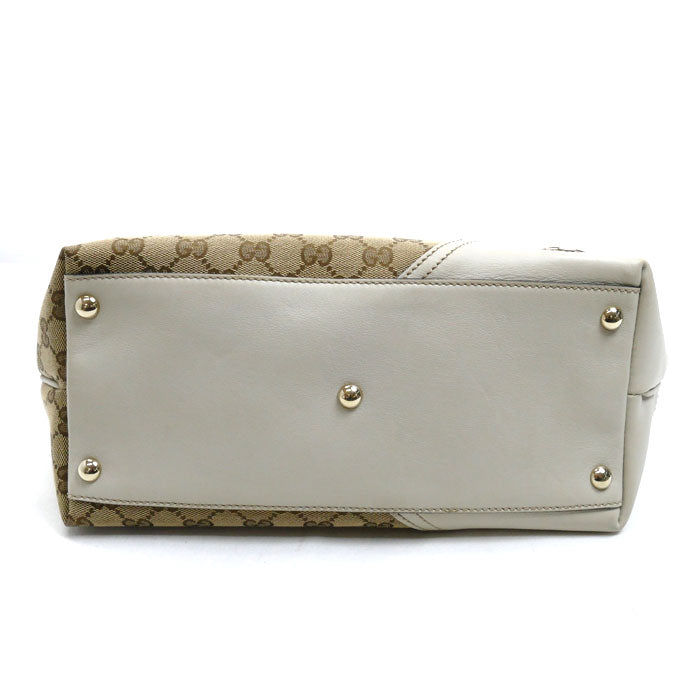 GUCCI グッチ ニューブリット トートバッグ ベージュ/ホワイト 169946 レディース【中古】