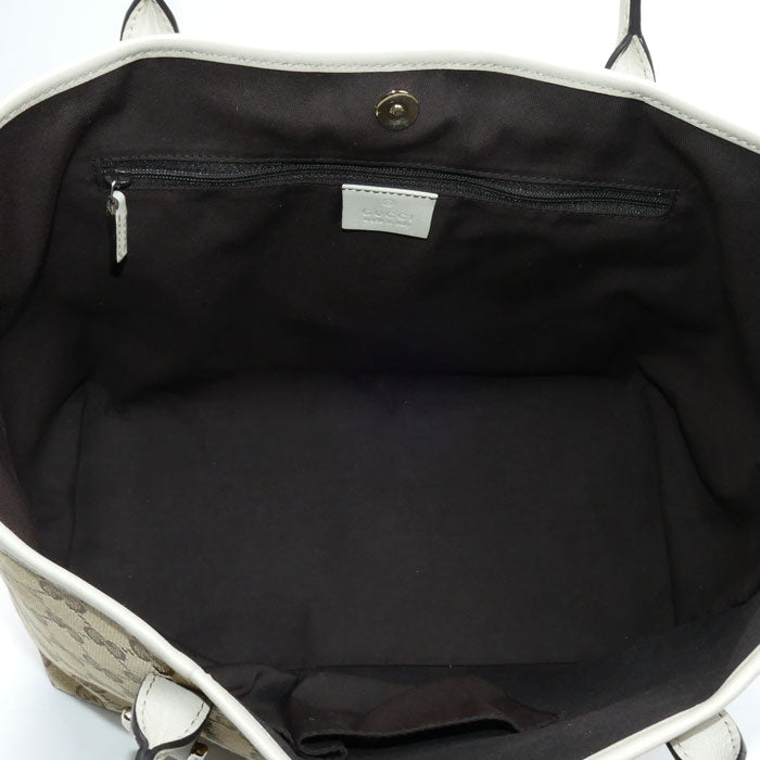 GUCCI グッチ ニューブリット トートバッグ ベージュ/ホワイト 169946 レディース【中古】