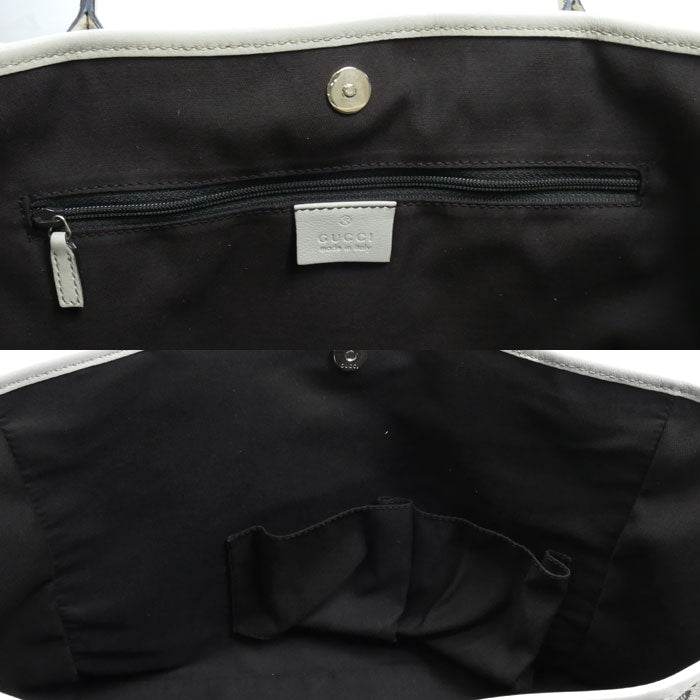 GUCCI グッチ ニューブリット トートバッグ ベージュ/ホワイト 169946 レディース【中古】
