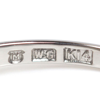 MIKIMOTO ミキモト K14WG ホワイトゴールド リング・指輪 パール約7.8mm ダイヤモンド 9.5号 2.7g レディース【中古】
