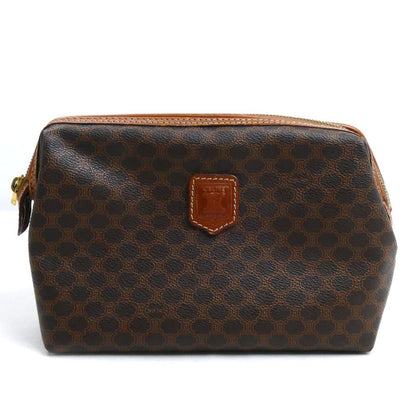 CELINE セリーヌ マカダム ポーチ ブラウン レディース【中古】