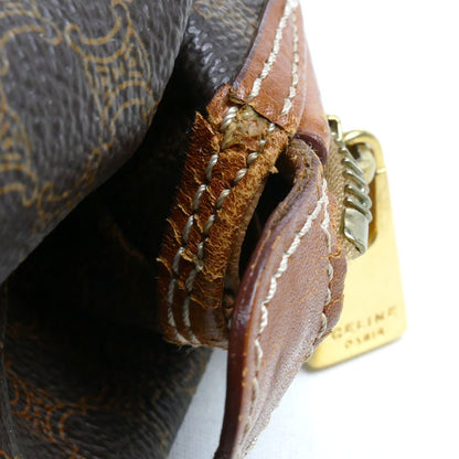 CELINE セリーヌ マカダム ポーチ ブラウン レディース【中古】