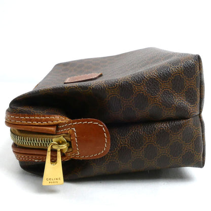 CELINE セリーヌ マカダム ポーチ ブラウン レディース【中古】