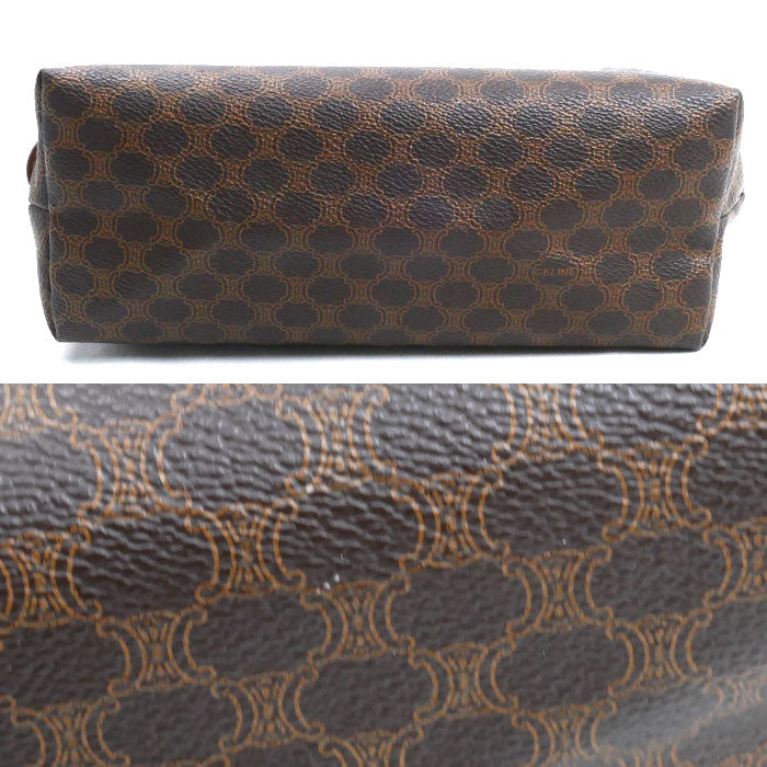CELINE セリーヌ マカダム ポーチ ブラウン レディース【中古】