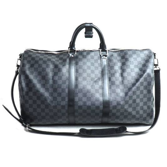 LOUIS VUITTON ルイ・ヴィトン キーポル・バンドリエール 55 ボストンバッグ ダミエグラフィット ブラック N41413 MB4068 メンズ【中古】