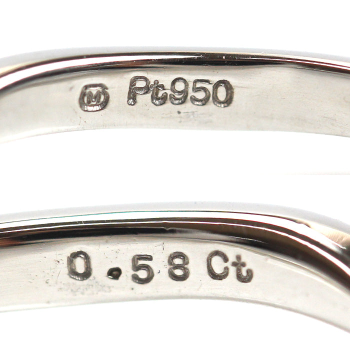 MIKIMOTO ミキモト Pt950プラチナ リング・指輪 ダイヤモンド0.58ct 19.5号 4.3g レディース【中古】【美品】