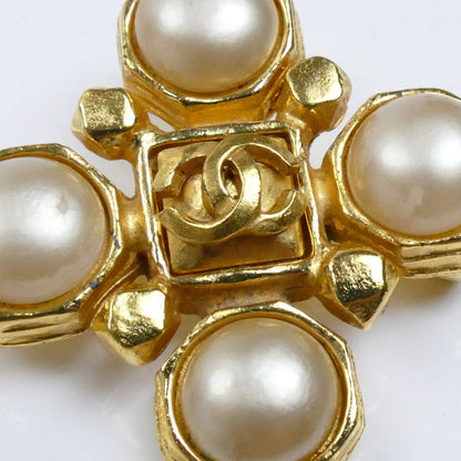 CHANEL シャネル メタル ココマーク フェイクパール ブローチ 24g レディース【中古】