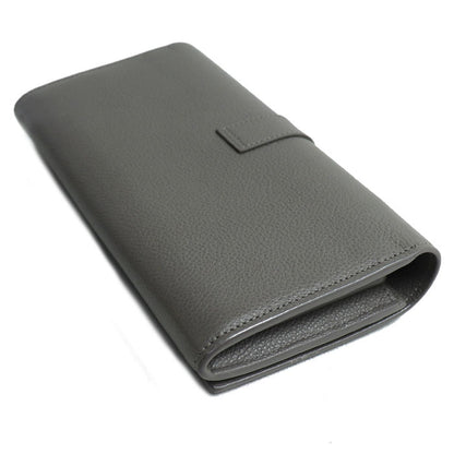 SAINT LAURENT サンローラン YSLライン ラージ フラップウォレット 長財布 グレー 414567 レディース【中古】