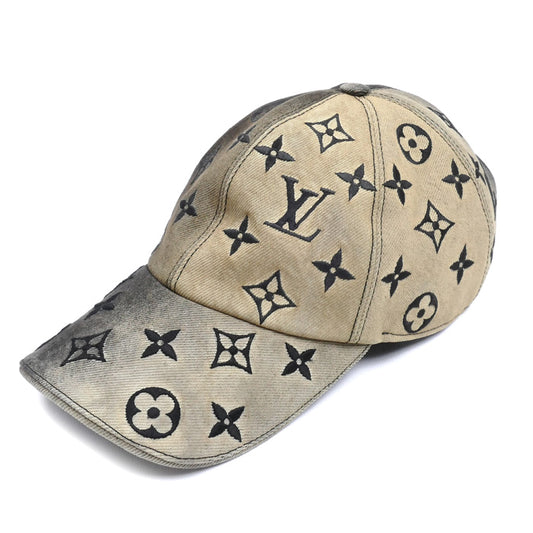 LOUIS VUITTON ルイ・ヴィトン モノグラム エンブロイダード グラデーション キャップ ベージュ ブラック M7263L ユニセックス【中古】