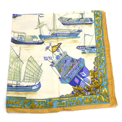 HERMES エルメス カレ90 JUNQUES ET SAMPANS 船 スカーフ マルチ レディース【中古】