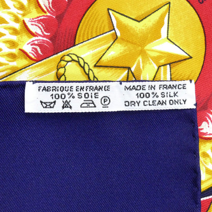 HERMES エルメス カレ90 CHEVAUX DE TRAIT 輓馬 スカーフ ネイビー/マルチ レディース【中古】