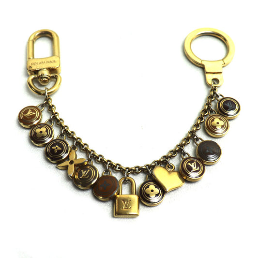 LOUIS VUITTON ルイ・ヴィトン ポルトクレ・シェンヌ パスティーユ キーホルダー ゴールド ブラウン M65386 レディース【中古】