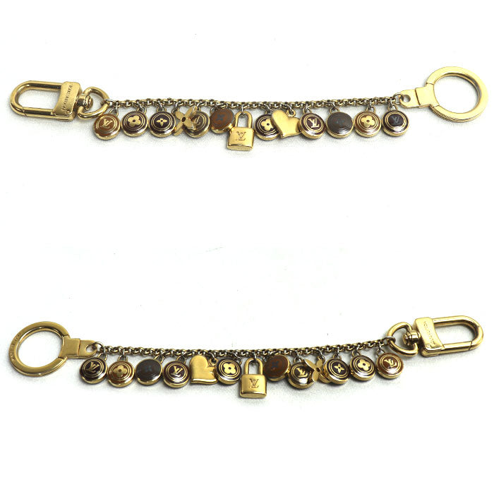 LOUIS VUITTON ルイ・ヴィトン ポルトクレ・シェンヌ パスティーユ キーホルダー ゴールド ブラウン M65386 レディース【中古】