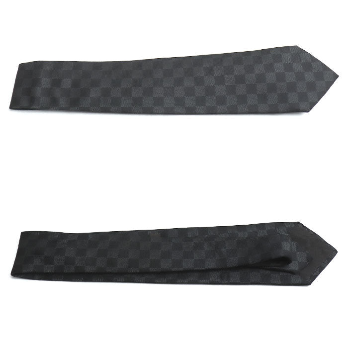 LOUIS VUITTON ルイ・ヴィトン ネクタイ ダミエ グラフィット ブラック メンズ【中古】
