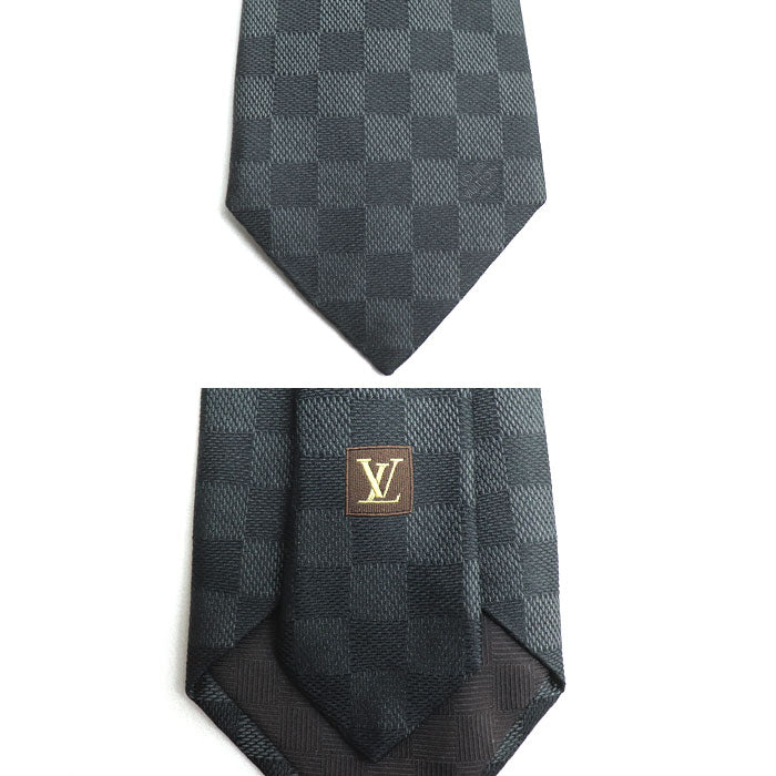 LOUIS VUITTON ルイ・ヴィトン ネクタイ ダミエ グラフィット ブラック メンズ【中古】