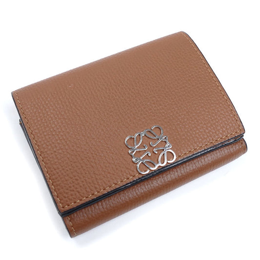 LOEWE ロエベ アナグラム トライフォールド ウォレット 三つ折り財布 タン C821TR2X02 2530 レディース【中古】