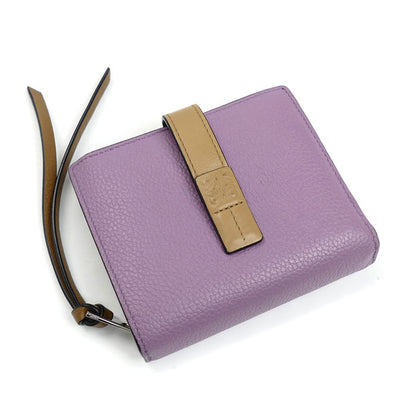 LOEWE ロエベ コンパクト ジップウォレット 二つ折り財布 パープル C660Z41X01 レディース【中古】