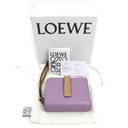 LOEWE ロエベ コンパクト ジップウォレット 二つ折り財布 パープル C660Z41X01 レディース【中古】
