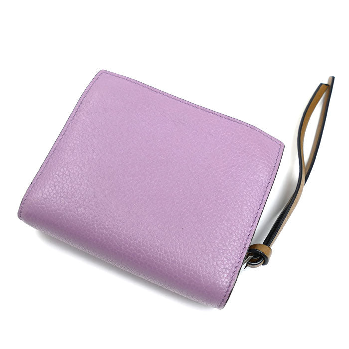 LOEWE ロエベ コンパクト ジップウォレット 二つ折り財布 パープル C660Z41X01 レディース【中古】