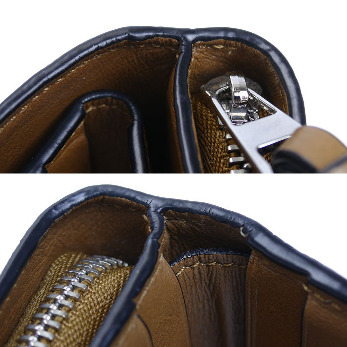 LOEWE ロエベ コンパクト ジップウォレット 二つ折り財布 パープル C660Z41X01 レディース【中古】