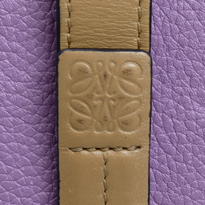LOEWE ロエベ コンパクト ジップウォレット 二つ折り財布 パープル C660Z41X01 レディース【中古】