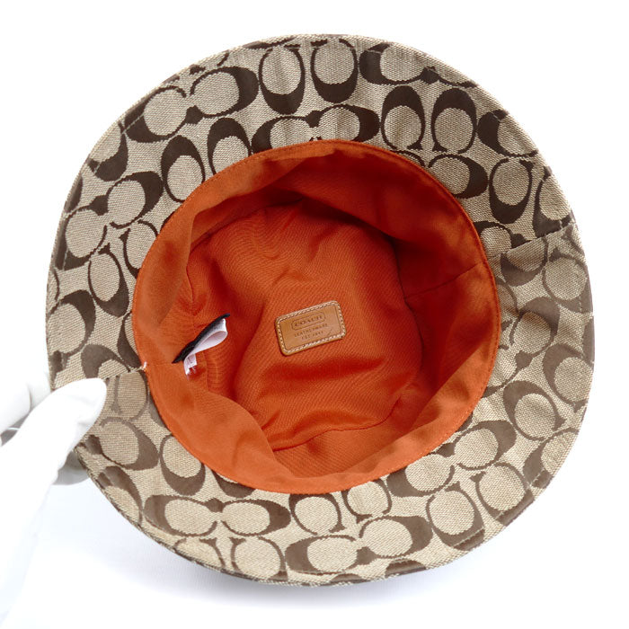 COACH コーチ バケットハット シグネチャー ハット ベージュ P/S レディース【中古】
