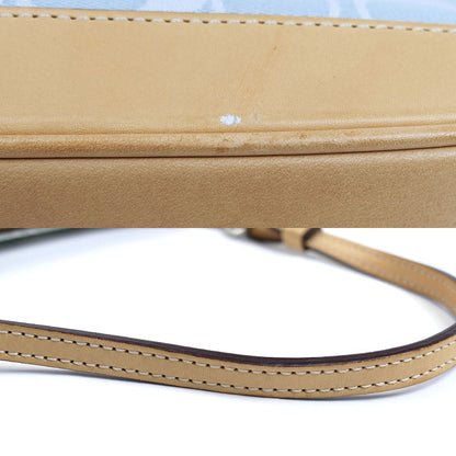 COACH コーチ シグネチャー アクセサリーポーチ ブルー系 ベージュ 6094 レディース【中古】