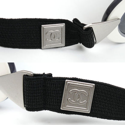 CHANEL シャネル ゴーグル スポーツライン サングラス ブラック シルバー ホワイト A17669 C1368 レディース【中古】