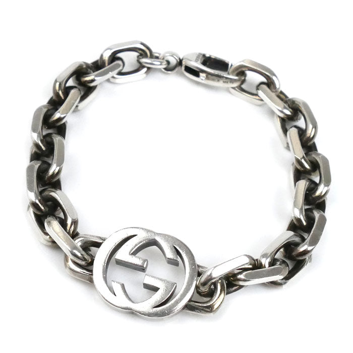 GUCCI グッチ シルバー925 インターロッキング ブレスレット 627068 
18 46.2g 20cm メンズ【中古】
