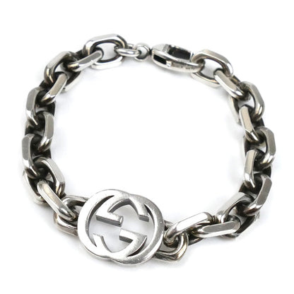 GUCCI グッチ シルバー925 インターロッキング ブレスレット 627068 
18 46.2g 20cm メンズ【中古】
