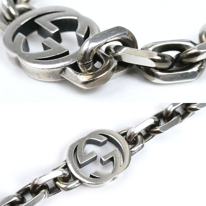 GUCCI グッチ シルバー925 インターロッキング ブレスレット 627068 
18 46.2g 20cm メンズ【中古】