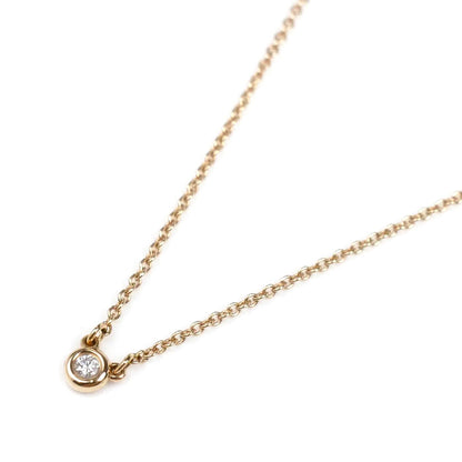 TIFFANY&Co. ティファニー K18PG ピンクゴールド バイザヤード ネックレス 60017911 ダイヤモンド 2.2g 41cm レディース【中古】【美品】