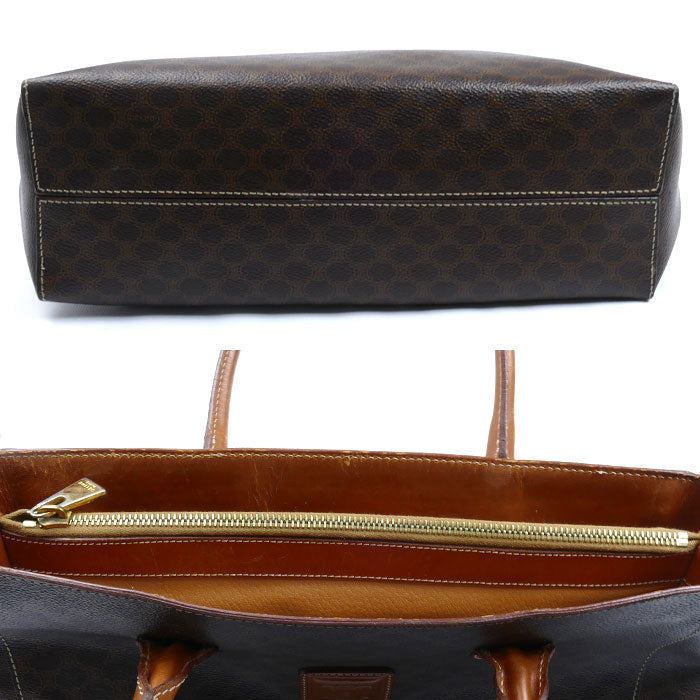 CELINE セリーヌ マカダム トートバッグ ブラウン レディース【中古】