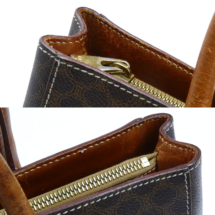 CELINE セリーヌ マカダム トートバッグ ブラウン レディース【中古】
