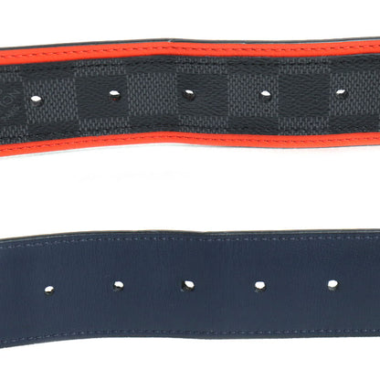 LOUIS VUITTON ルイ・ヴィトン ベルト ダミエ グラフィット グレー/オレンジ M0039 BC1118 メンズ【中古】