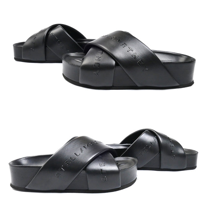 Stella McCartney ステラマッカートニー ロゴ サンダル ブラック 810107 36 レディース【中古】