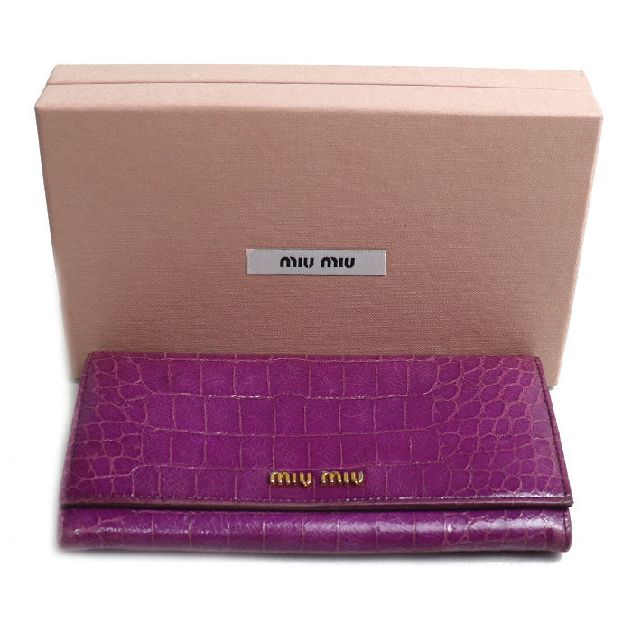 MIUMIU ミュウミュウ 長財布 パープル 5M1109 レディース【中古】