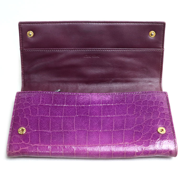 MIUMIU ミュウミュウ 長財布 パープル 5M1109 レディース【中古】