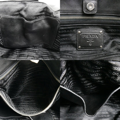 PRADA プラダ ハンドバッグ ブラック BR3987 フリル レディース【中古】
