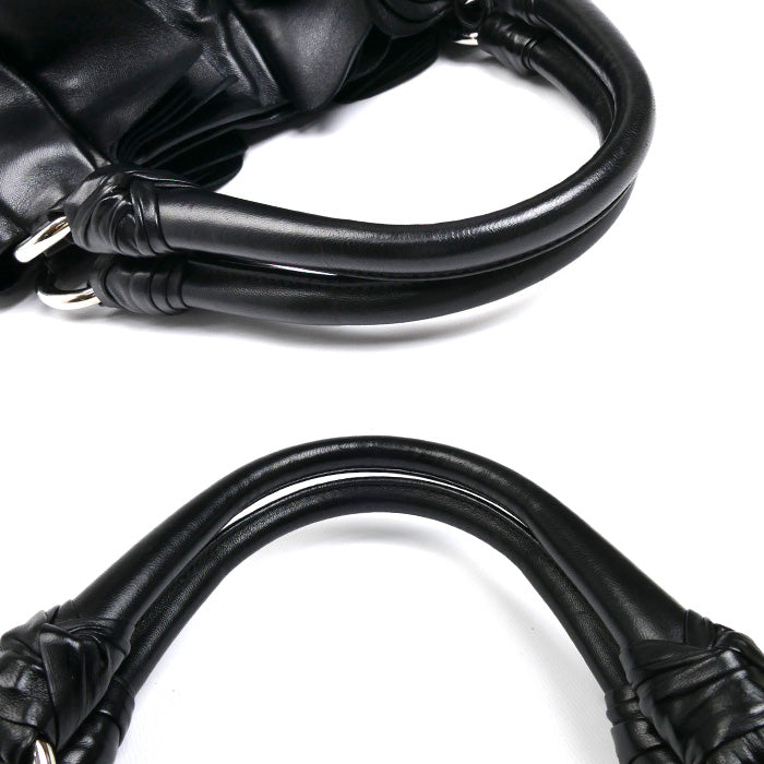 PRADA プラダ ハンドバッグ ブラック BR3987 フリル レディース【中古】